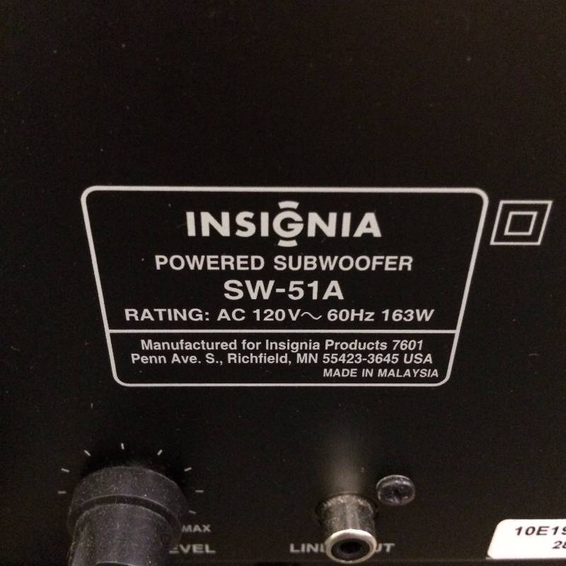 insignia powered subwoofer