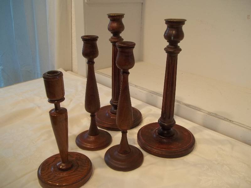 Wooden Candle Stick Holders