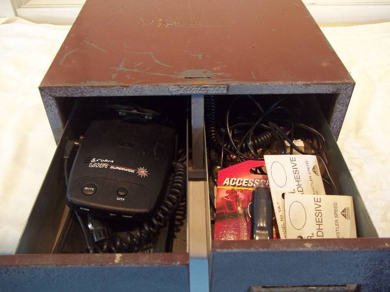 Metal Drawers with Misc Car Accessories
