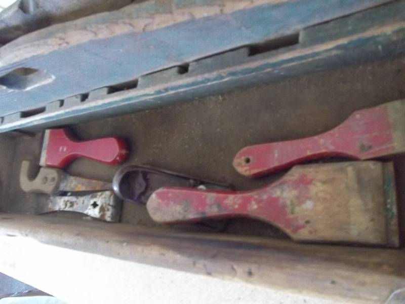 Wooden Tool Tray with Misc Tools