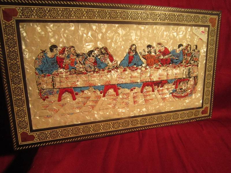 lot 298 image: Religous Mother of Pearl - Last Supper 18x 11