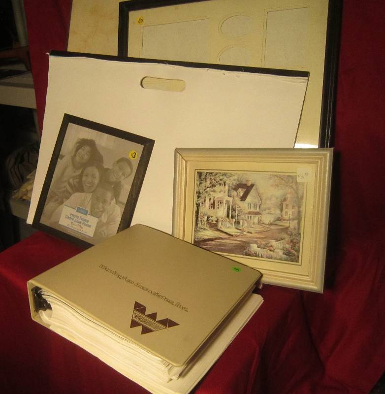 lot 294 image: Misc Items - 3 Frames, 1 Picture, (Copies Charles Givens Free), White Steetch Pad