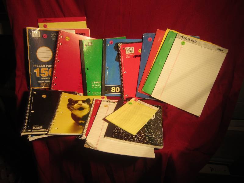 lot 346 image: Misc Lot of Spiral Notebooks, Notepads, Yellow Legal Paper, Folders, ETC
