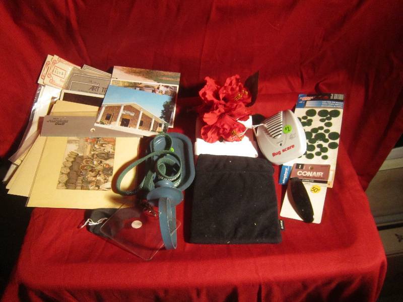 lot 375 image: Misc Lot - Artwork, Hair Clips, Bag Candle Holder, ETC