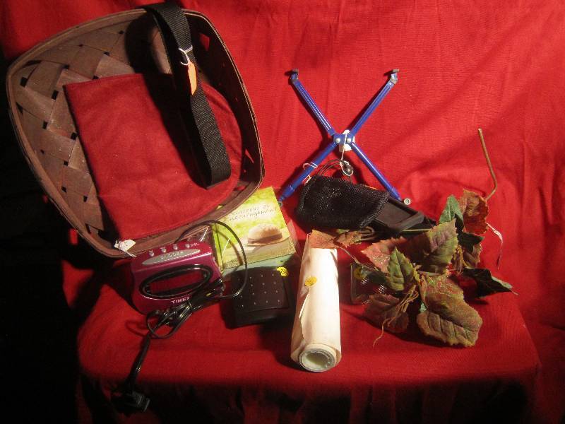 lot 383 image: Misc Lot - Leaves, Strap, Computer Riser, Timex Alarm Clock, Whispers of Encourgement, ETC