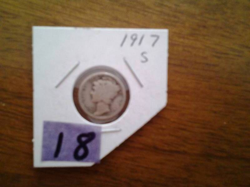 1917 S Mercury Dime