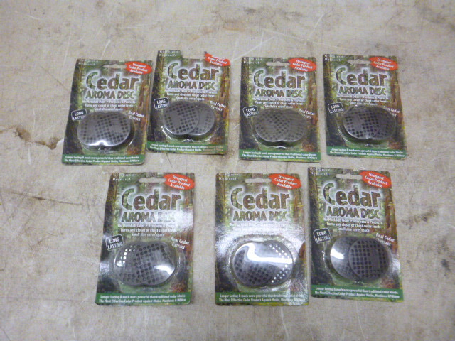 lot 93 image: 7 Packs of Cedar Aroma Disc Air Fresheners