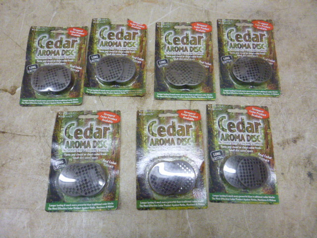 lot 94 image: 7 Packs of Cedar Aroma Disc Air Fresheners