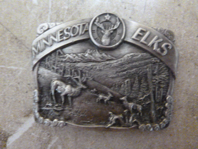 lot 182 image: Minnesota Elks Belt Buckle