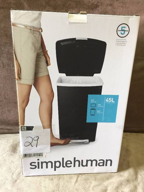 lot 29 image: Simple Human 45 L Trash Can