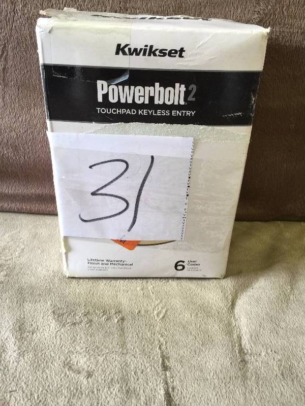 lot 31 image: Kwikset Powerbolt2 touchpad keyless entry