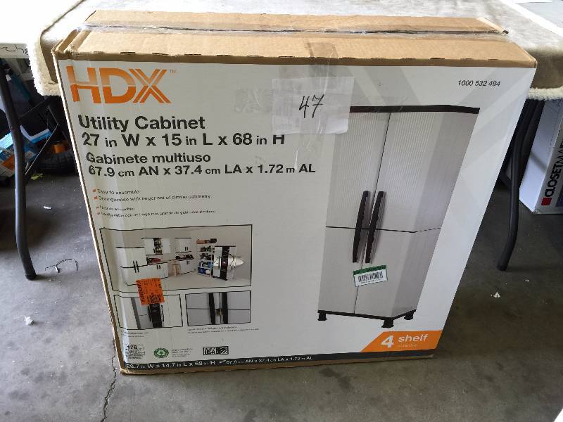 lot 47 image: HDX Cabinet 27 in x 15 in x 68 in