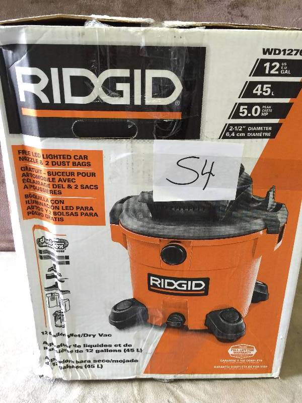 lot 54 image: Ridgid WD1276 12 Gal Vac