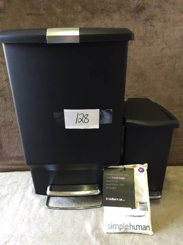 lot 128 image: Simple Human 35-45 L Trash Can
