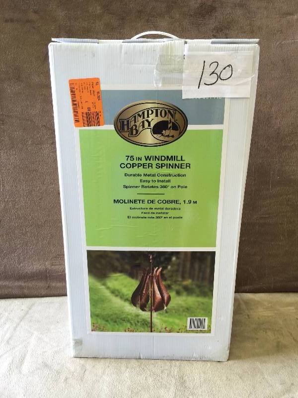 lot 130 image: Hampton Bay 75 in Wind Copper Spinner