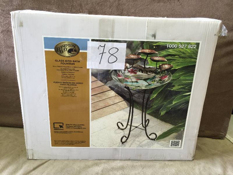 lot 78 image: Glass Bird Bath Fountain