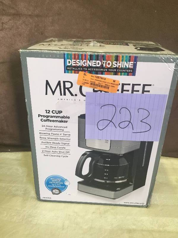 lot 223 image: Mr Coffee 12 Cup Programable Coffee Maker
