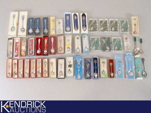 lot 14 image: 50 Collectible Tourist Spoons