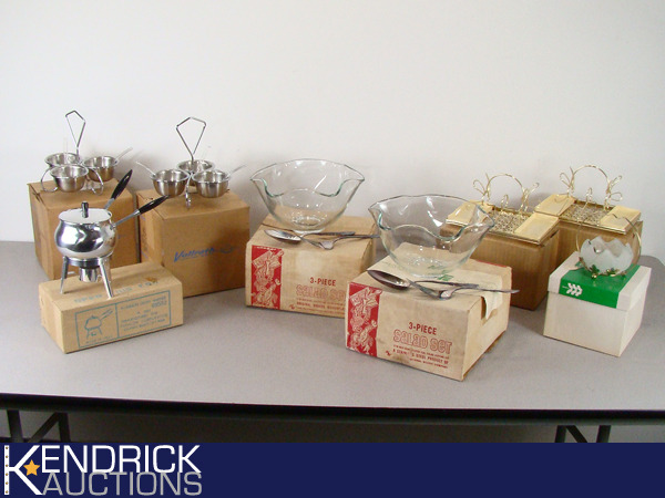 lot 49 image: Large Lot of Vintage New Old Stock CondimentFondu Items
