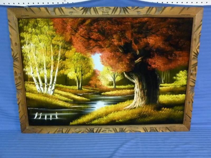 lot 12 image: Black Velvet Painting