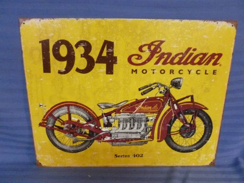 lot 58 image: Indian Motorcycle Sign