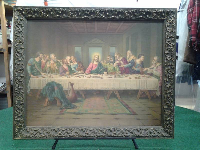 lot 1 image: Vintage Last Supper Print
