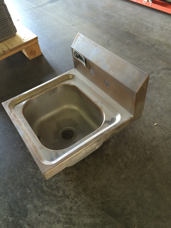 Stainless Steel Hand Sink  dimensions 16 wide x 16.5 deep x 12 high