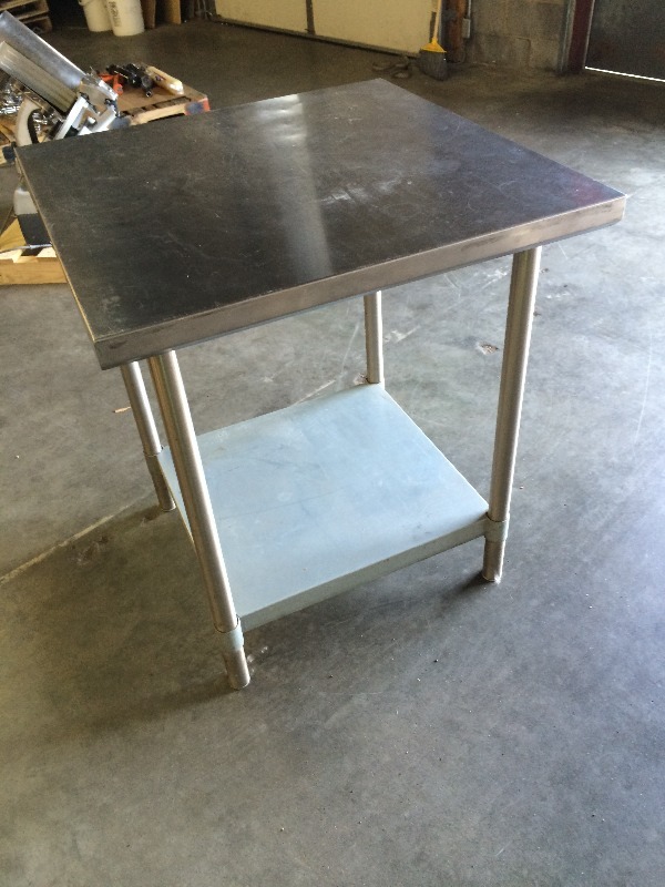 Stainless Steel Table  dimensions 30 wide x 30 deep x 36 high