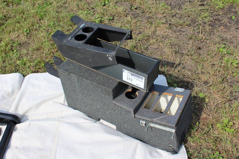 lot 10 image: Custom Center Console Box wCup Holders 12  x 34 x 16.
