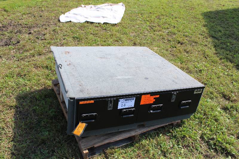 lot 14 image: Truck Vault Truck Storage Container wDual Sliding Drawers Serial No. 408999 46.5 x 50 x 16.