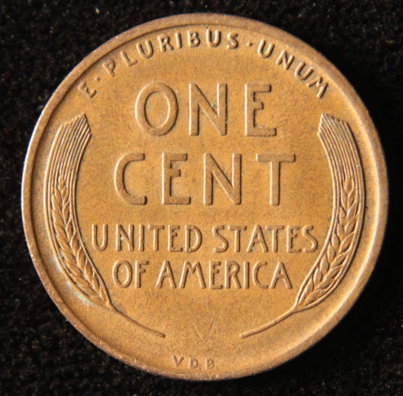 1909 VDB LINCOLN WHEAT CENT AU