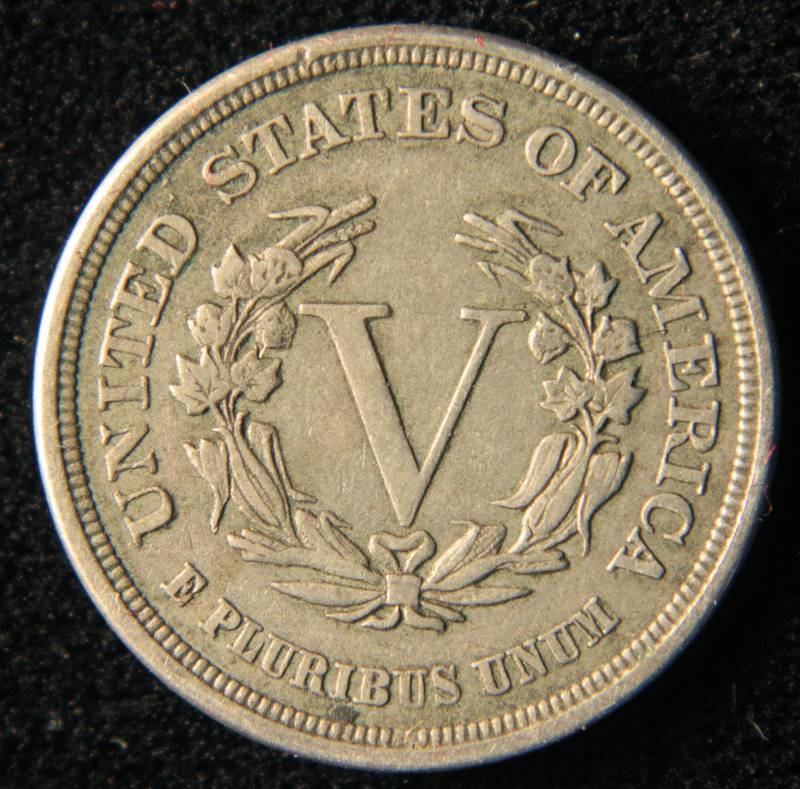 1883 LIBERTY V NICKEL WITHOUT CENTS XF