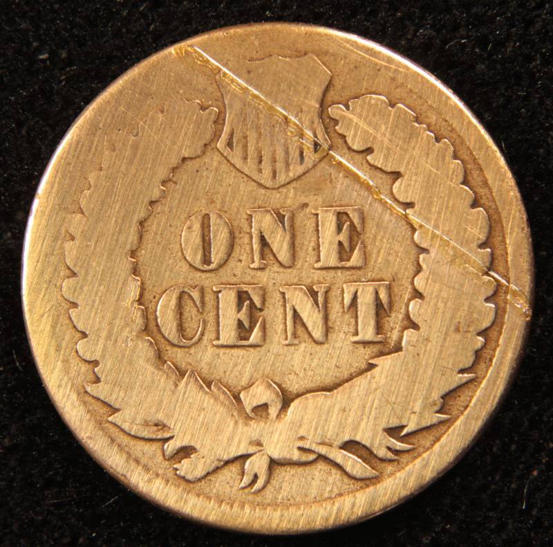 1876 INDIAN HEAD CENT CLEANED