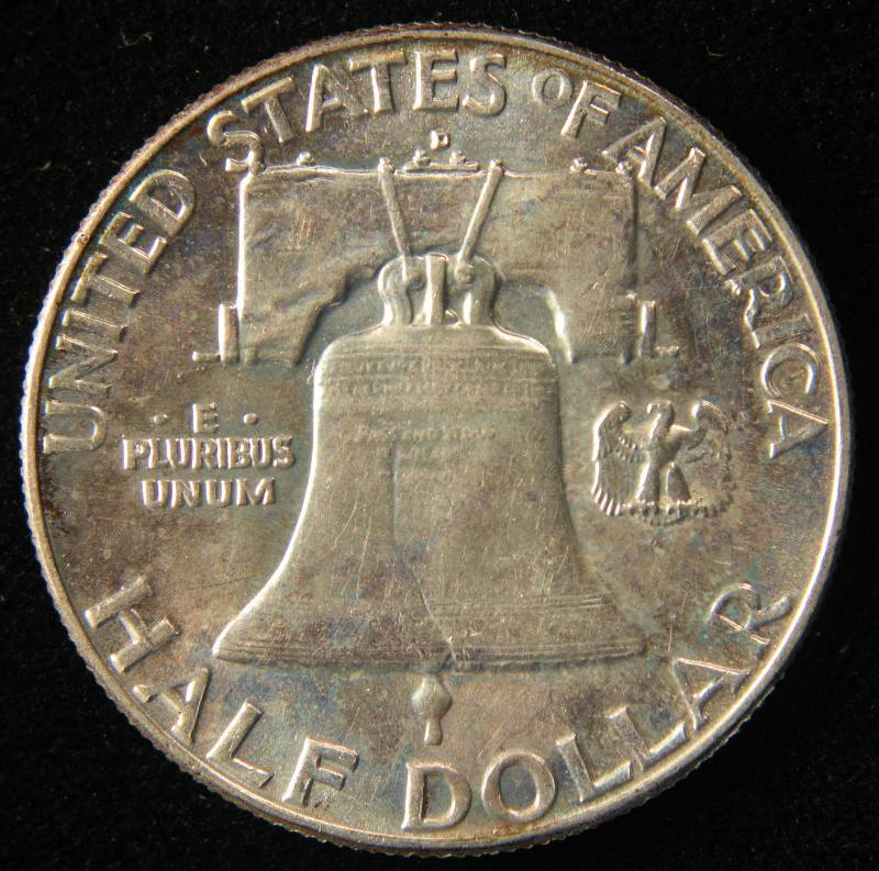 1963 D FRANKLIN SILVER HALF DOLLAR AU