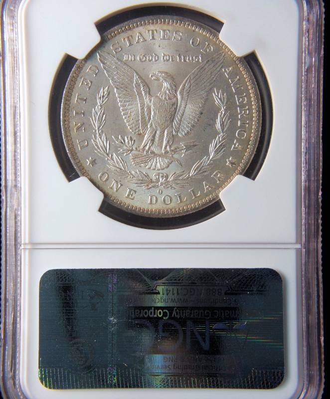 1884 O MORGAN SILVER DOLLAR MS64 NGC NICELY TONED