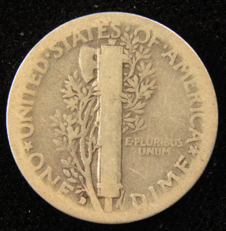 1934 D MERCURY SILVER DIME VG