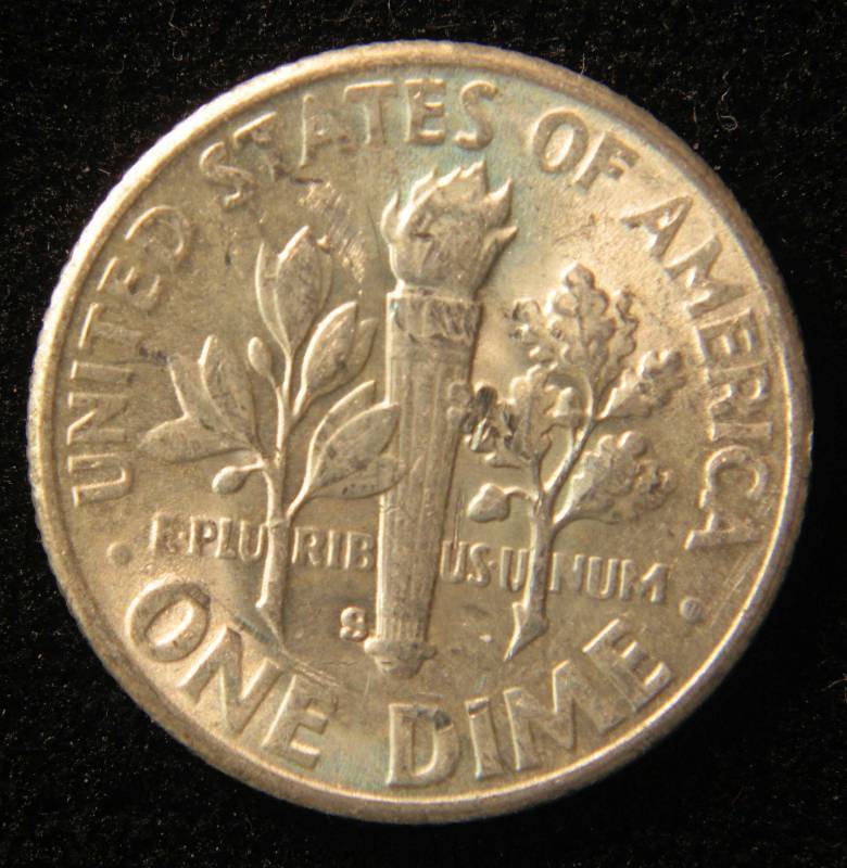 1952 S ROOSEVELT SILVER DIME AU
