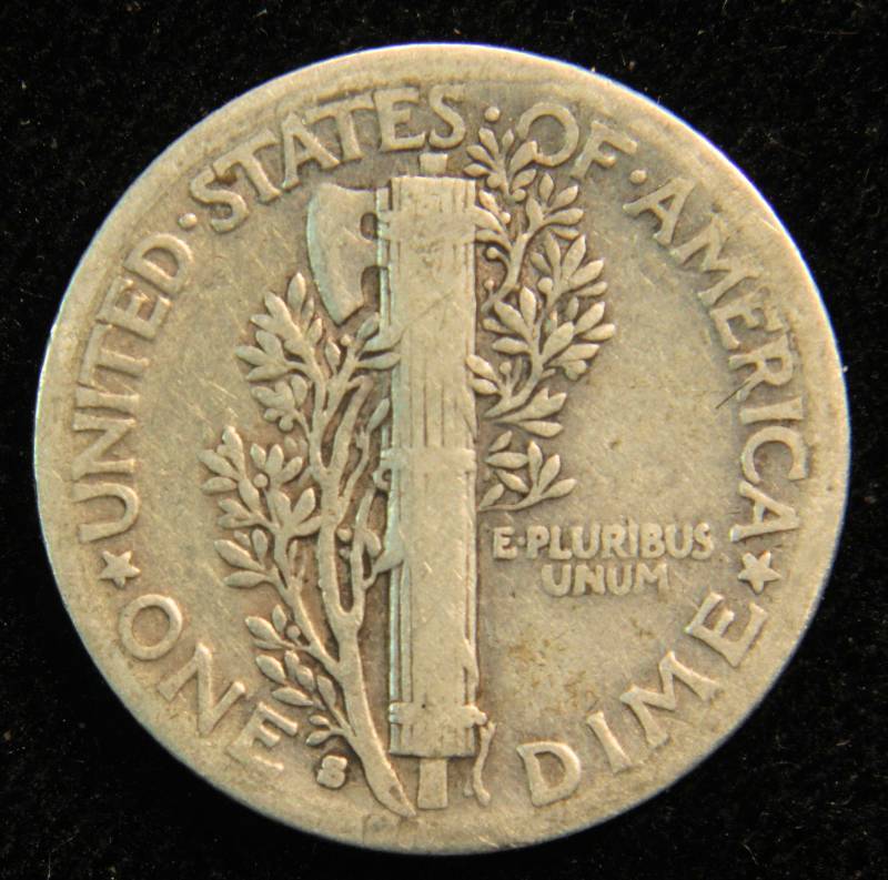 1935 S MERCURY SILVER DIME VG