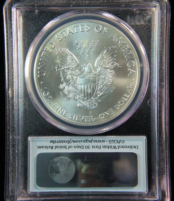 2013 SILVER EAGLE .999 FINE SILVER PCGS MS 69 FIRST STRIKE