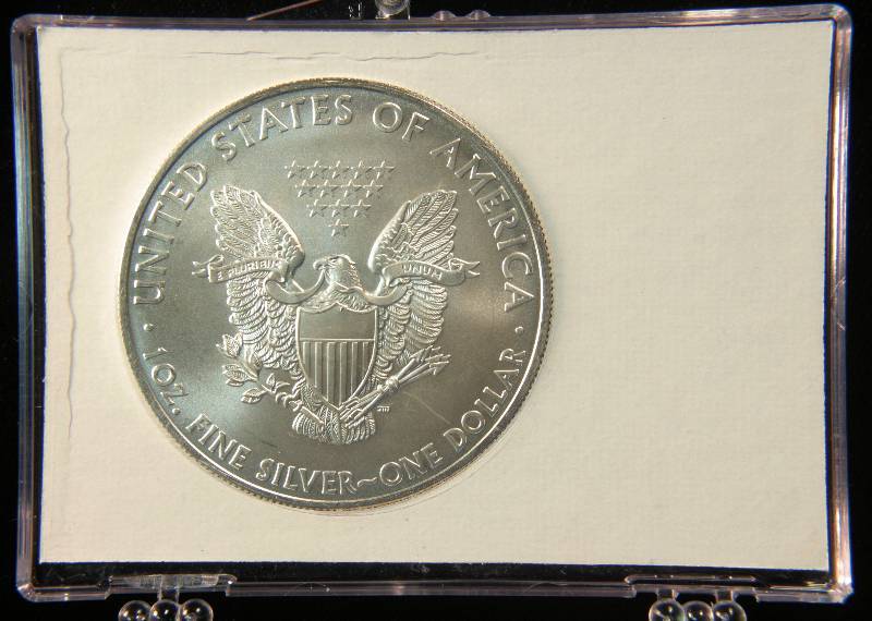2010 US SILVER EAGLE .999 FINE SILVER IN PATRIOTIC HOLDER
