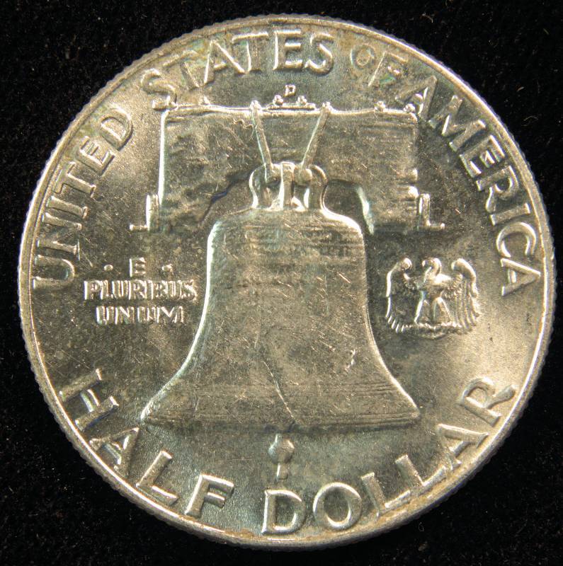 1963 D FRANKLIN SILVER HALF DOLLAR AU