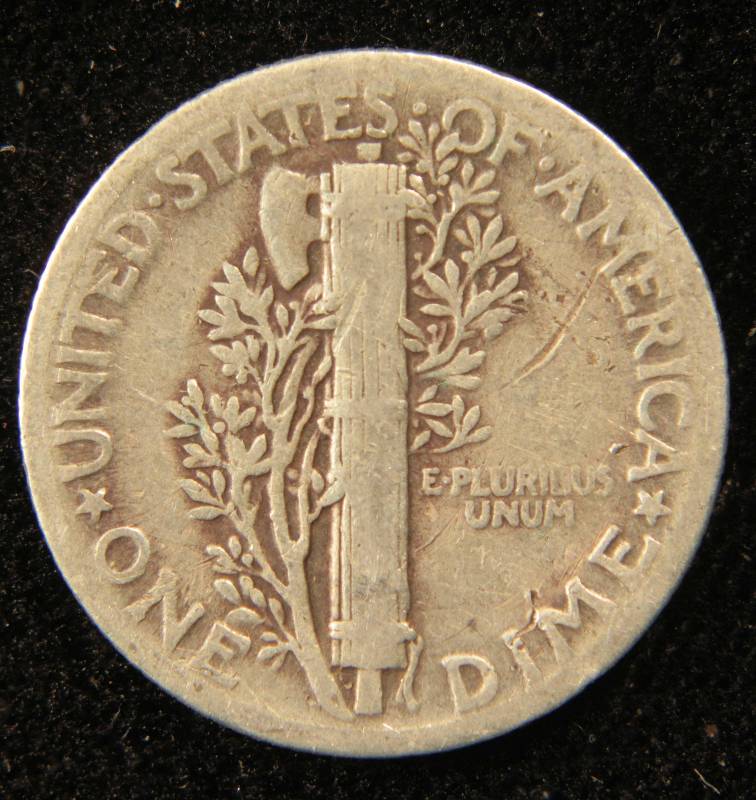 1936 MERCURY SILVER DIME FINE DETAILS