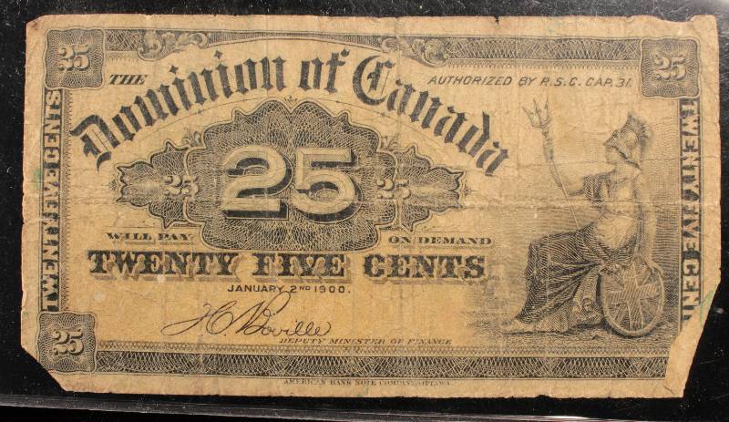 1900 CANADA FRACTIONAL 25 CENT BILL CANADIAN CURRENCY | SEPTEMBER 16th ...