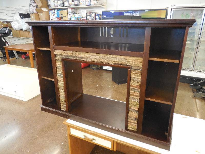 McLeland Design Cherry & Faux Sandstone Media Mantel