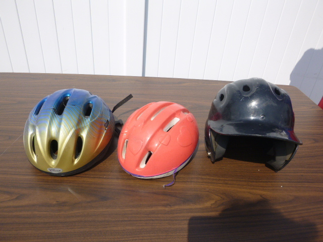 lot 32 image: 2 Bicycle Helmets and Baseball Helmet