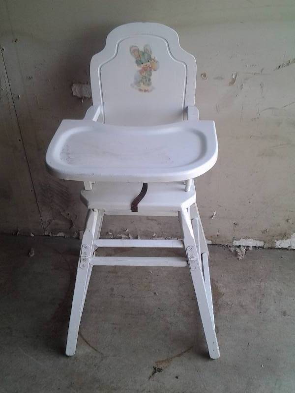Vintage Wood High Chair (Painted)