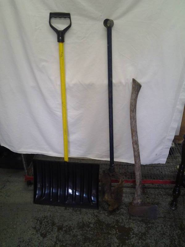 Shovel, Post Hole Digger, Axe