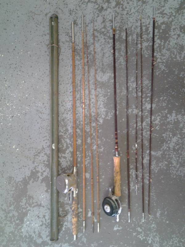2-Vintage Fly Reels, 2-Hex Rods