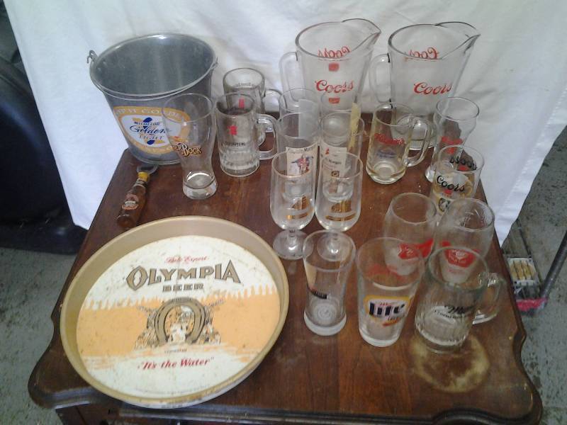 Beer Glasses, Serving Tray, Pitchers, Bucket