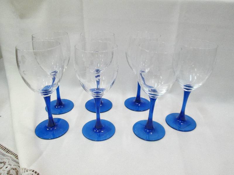 Qty 7 Nuance Goblet Saphir (blue st...